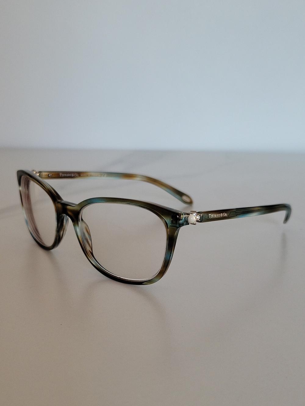Tiffany & Co. Green-Blue Tortoiseshell Optical Glasses Frame